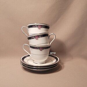 Noritake Etienne 7260 (Lot of 3) Cup & Saucer Sets NEW!